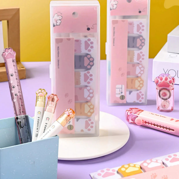 Katzenpfote Schreibwaren Set – Kawaii Memo Pad