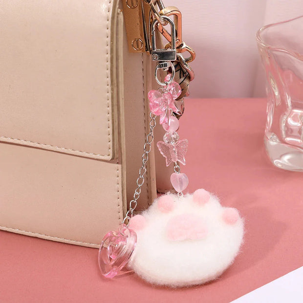 Katzenpfote Plüsch Schlüsselanhänger – Ästhetisches Design