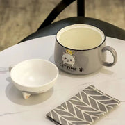 Katzen Ramen Schüssel 1000ml – Keramik Nudelschüssel mit Deckel