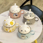 Katzen Ramen Schüssel 1000ml – Keramik Nudelschüssel mit Deckel