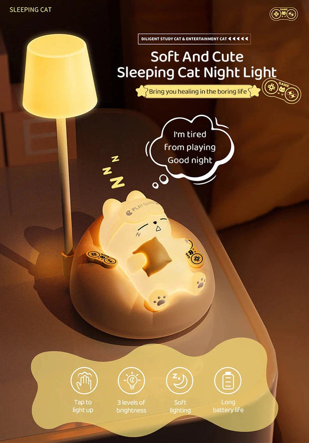 Kawaii Katzen Nachtlicht – Süße Nachttischlampe