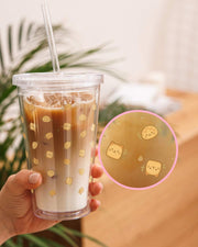 Süße Katzen Tumbler Becher mit Strohhalm – Klarer Kunststoff