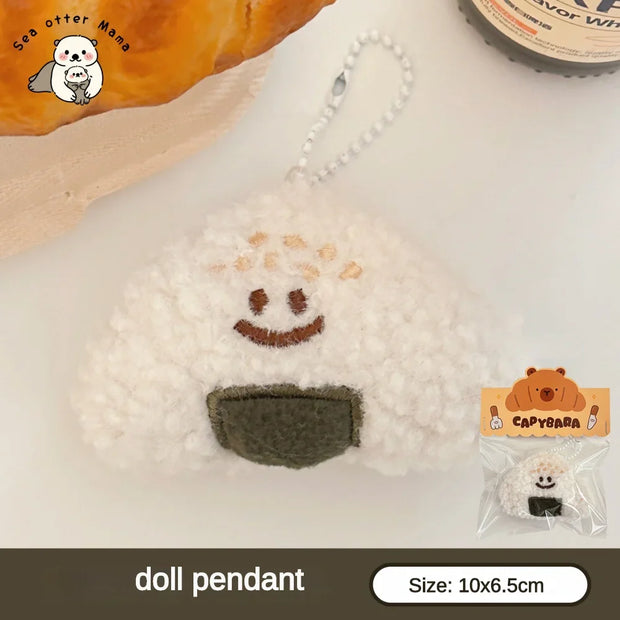 Kawaii Onigiri Plüsch Schlüsselanhänger – Niedliches Reiskugel Design