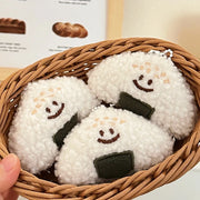 Kawaii Onigiri Plüsch Schlüsselanhänger – Niedliches Reiskugel Design