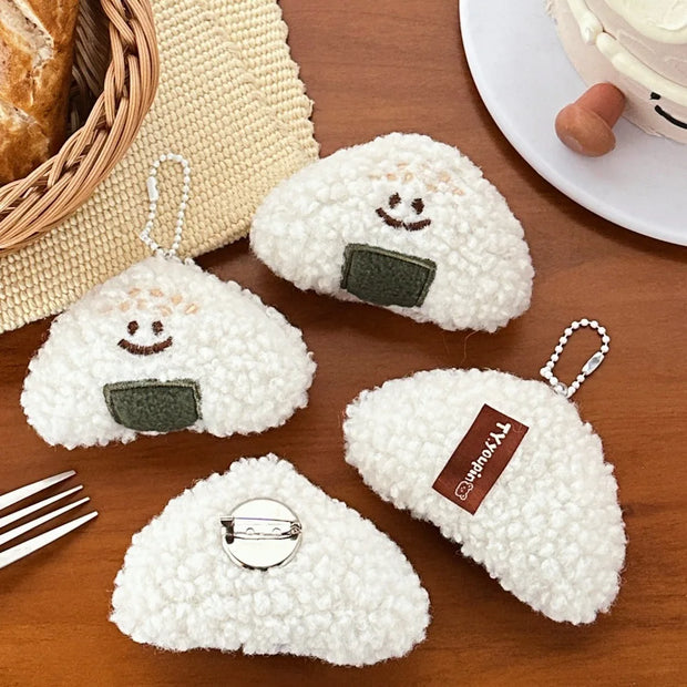 Kawaii Onigiri Plüsch Schlüsselanhänger – Niedliches Reiskugel Design