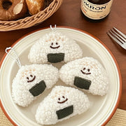 Kawaii Onigiri Plüsch Schlüsselanhänger – Niedliches Reiskugel Design