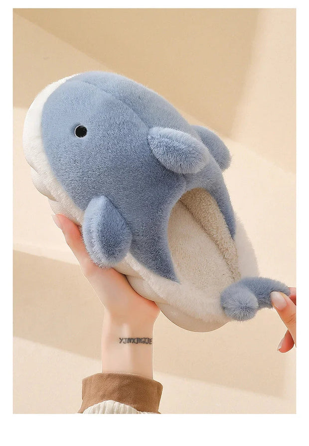 Kawaii Haifisch Plüsch Hausschuhe – Flauschig und Chunky