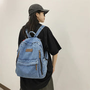 Denim Rucksack Mehrfach-Taschen Schulrucksack