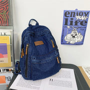 Denim Rucksack Mehrfach-Taschen Schulrucksack