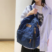 Denim Rucksack Mehrfach-Taschen Schulrucksack