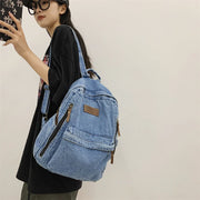 Denim Rucksack Mehrfach-Taschen Schulrucksack