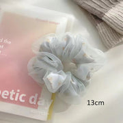 Blumenmuster Seidenorganza Haargummi Doppelpack – Modisch