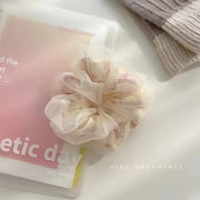 Blumenmuster Seidenorganza Haargummi Doppelpack – Modisch