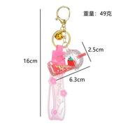 Kawaii Erdbeer Glitzer Quicksand Schlüsselanhänger