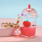 Kawaii Erdbeer Glitzer Quicksand Schlüsselanhänger