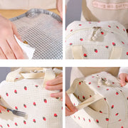 Floral Cord Lunchbag mit Fronttasche – Isolierte Tasche