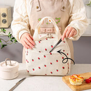 Floral Cord Lunchbag mit Fronttasche – Isolierte Tasche