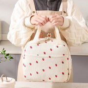 Floral Cord Lunchbag mit Fronttasche – Isolierte Tasche