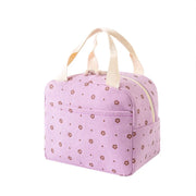 Floral Cord Lunchbag mit Fronttasche – Isolierte Tasche