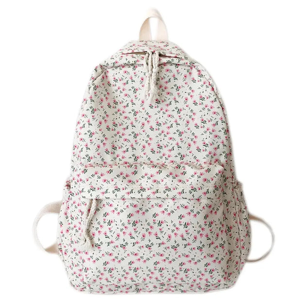 Blumen Rucksack Groß – Preppy Schul- & Reiserucksack