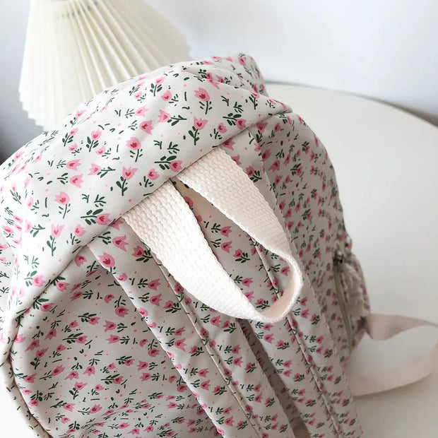 Blumen Rucksack Groß – Preppy Schul- & Reiserucksack
