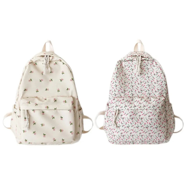 Blumen Rucksack Groß – Preppy Schul- & Reiserucksack