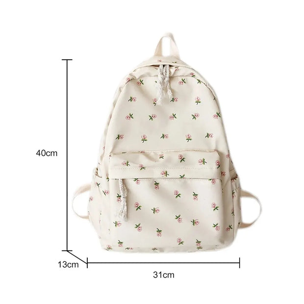Blumen Rucksack Groß – Preppy Schul- & Reiserucksack