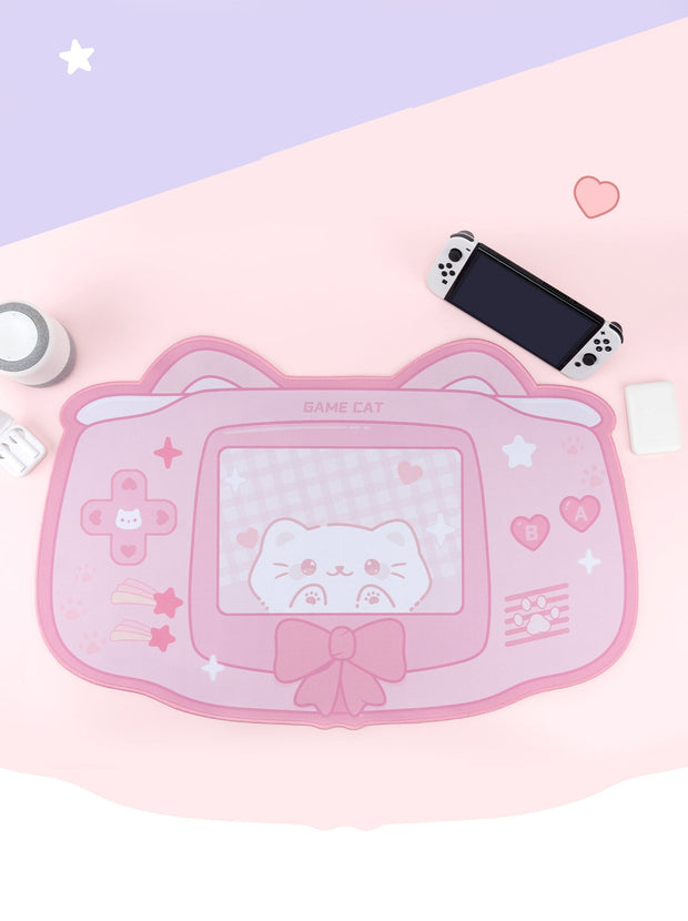 Gaming Mauspad Groß – Kawaii Katzenmotiv Schreibtischunterlage