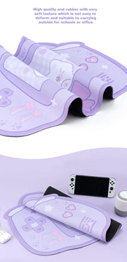 Gaming Mauspad Groß – Kawaii Katzenmotiv Schreibtischunterlage