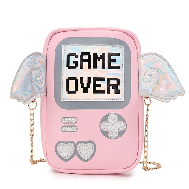 Kawaii Game Over Umhängetasche mit Flügeln