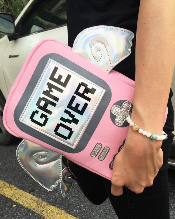 Kawaii Game Over Umhängetasche mit Flügeln