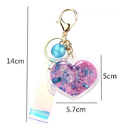 Glitzer Quicksand Herz Schlüsselanhänger – Ästhetisch Kawaii