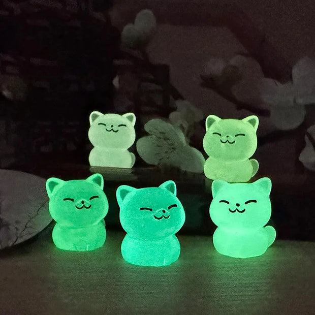 Leuchtende Glückskatze Figur – Glow in the Dark Kätzchen