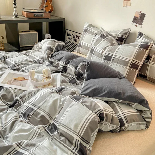 Japanischer Stil Bettwäsche Set – Kariert