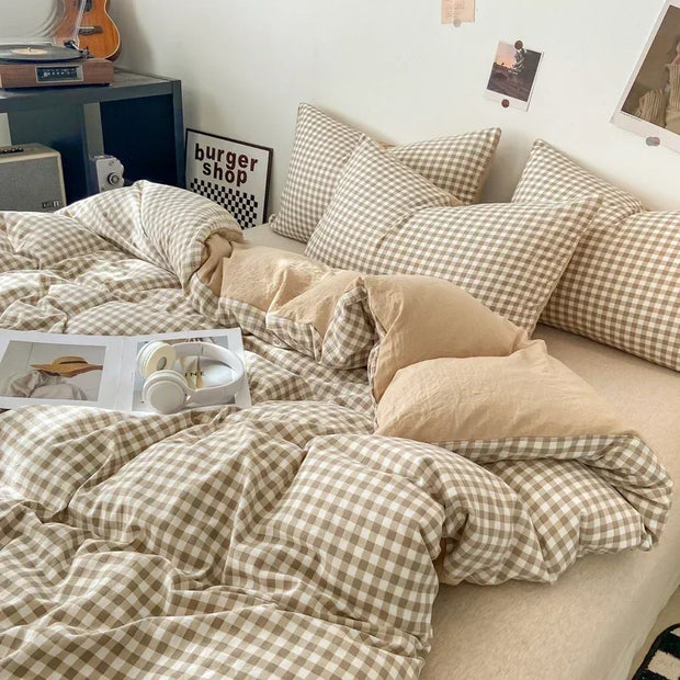 Japanischer Stil Bettwäsche Set – Kariert