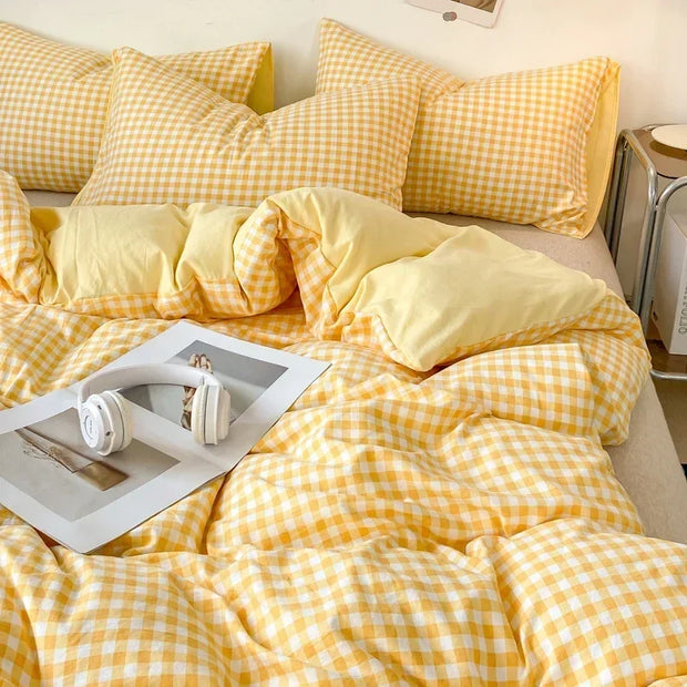 Japanischer Stil Bettwäsche Set – Kariert