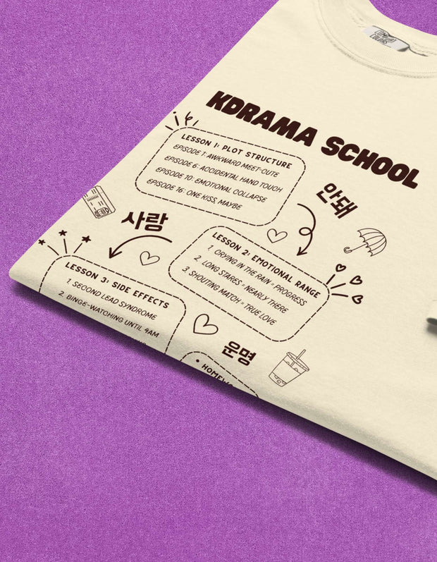 K-Drama Oversize T-Shirt 100% Baumwolle – Leichtes Fan Geschenk