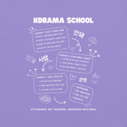 K-Drama Oversize T-Shirt 100% Baumwolle Lila/Schwarz