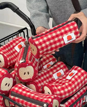 Kawaii Apfel Stickerei Federmäppchen / Münzbörse