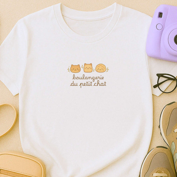 Kawaii Katzenbrot T-Shirt Damen 100% Baumwolle