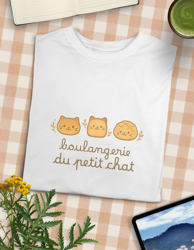 Kawaii Katzenbrot T-Shirt Damen 100% Baumwolle