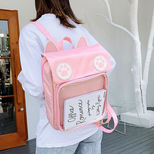 Kawaii Katzenohren Pfotenabdruck Rucksack – ITA Design