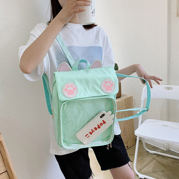 Kawaii Katzenohren Pfotenabdruck Rucksack – ITA Design