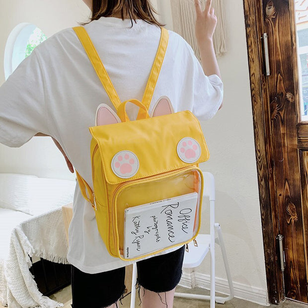 Kawaii Katzenohren Pfotenabdruck Rucksack – ITA Design