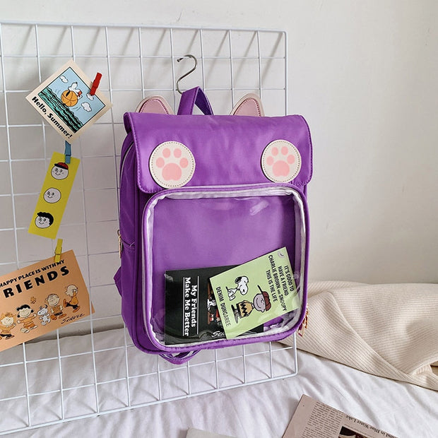 Kawaii Katzenohren Pfotenabdruck Rucksack – ITA Design
