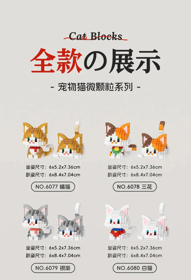 Kawaii Katzen Mini Bausteine DIY Figur