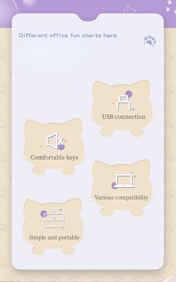 Kawaii Katzen Wireless Tastatur & Maus Set – Niedliches Design