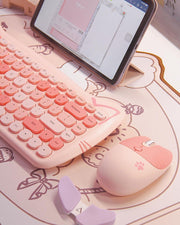 Kawaii Katzen Wireless Tastatur & Maus Set – Niedliches Design