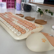 Kawaii Katzen Wireless Tastatur & Maus Set – Niedliches Design