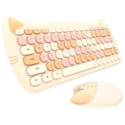 Kawaii Katzen Wireless Tastatur & Maus Set – Niedliches Design